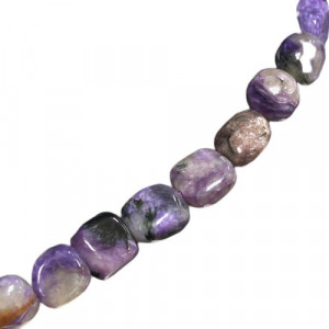 Charoite collier grains 43 - 45 cm