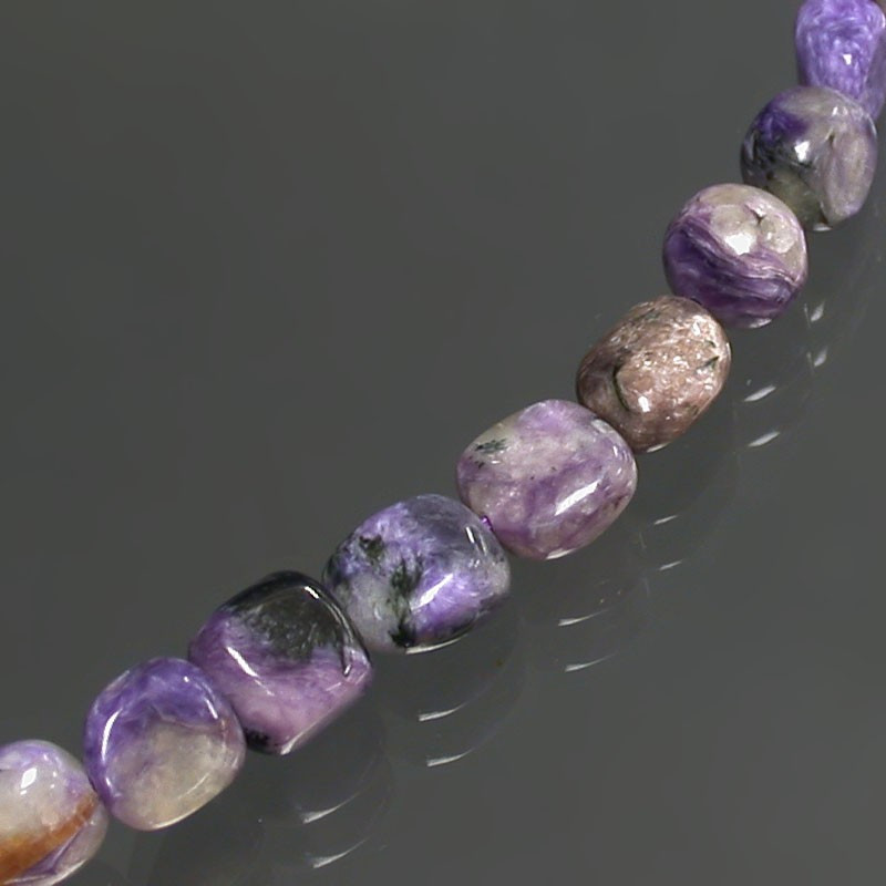 Charoite collier grains 43 - 45 cm