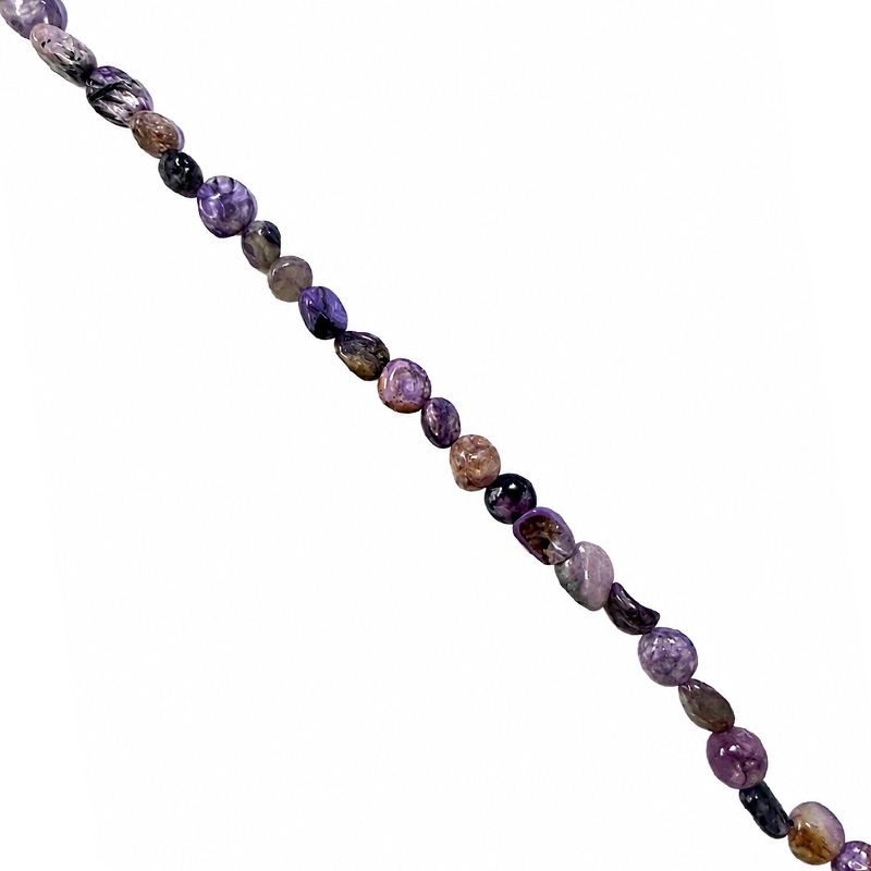 Charoite collier grains 43 - 45 cm