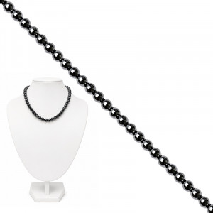 Collier hématite magnétique boules 6mm 42cm