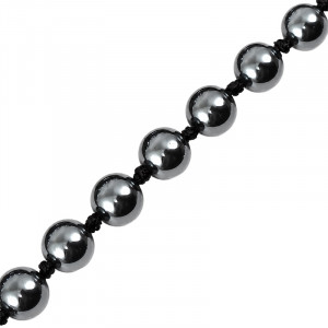 Collier noué en Hématite – Perles boules 8 mm – 50 cm - 10 pièces