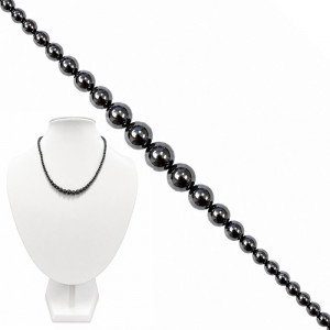 Collier chute boules 4X8mm 45cm 10 pcs