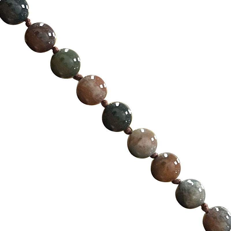 Collier Agate indienne boules 10mm noué