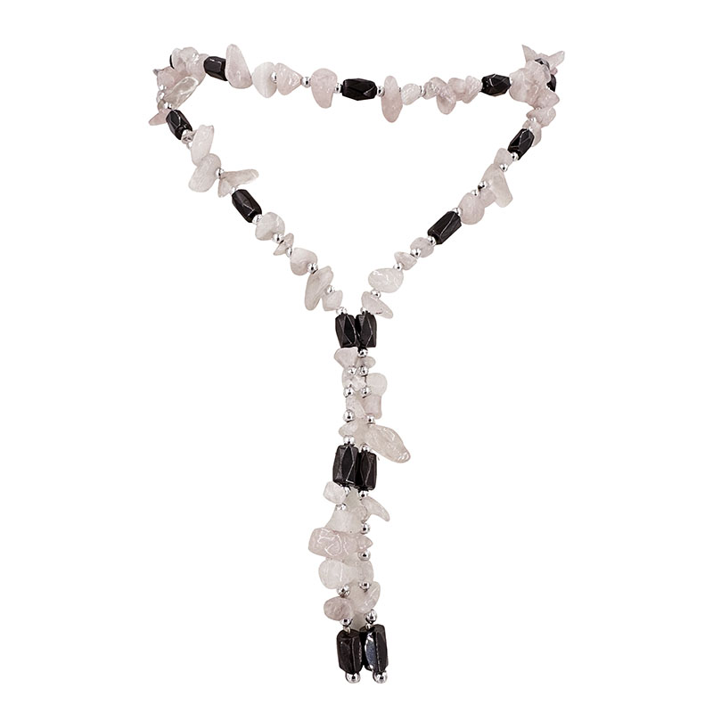 Collier magnétique quartz rose baroque