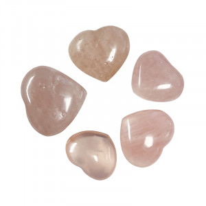 Coeur - Quartz rose - Lot de 5 pièces