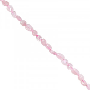 Quartz rose collier grains 45 cm