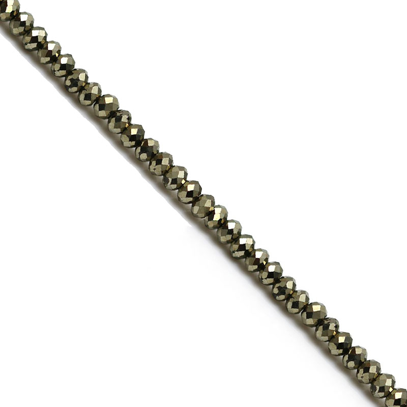 Collier - Pyrite facettée - 40 cm - 2 mm - Argent 0.925