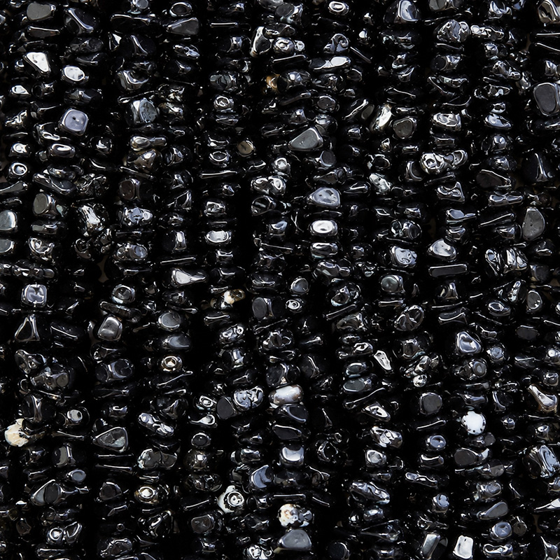 Collier Onyx Noir Baroque – 85 cm – Lot de 10 pièces