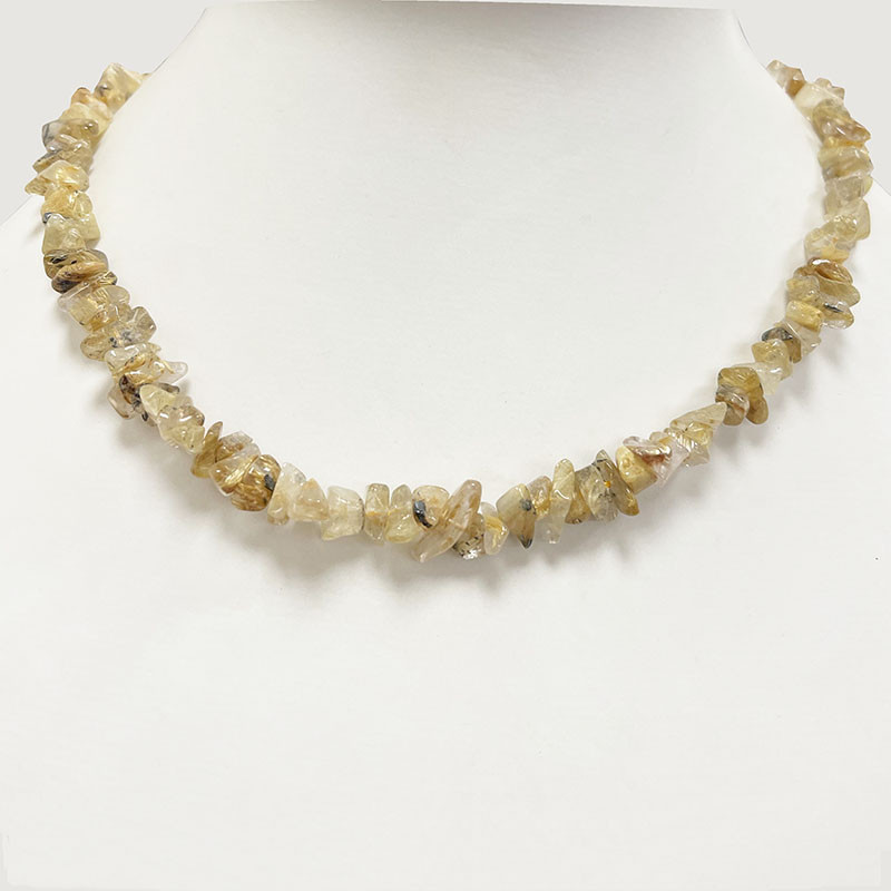 Collier baroque - Quartz a rutile - 42 cm - la pièce