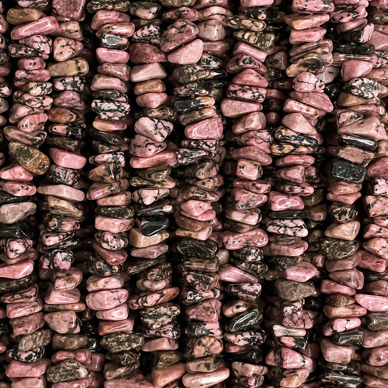 Collier Rhodonite baroque - 42 cm - Lot de 10 pièces