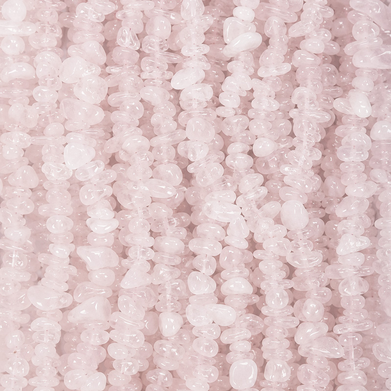 Collier Quartz rose baroque – 85 cm – Lot de 10 pièces