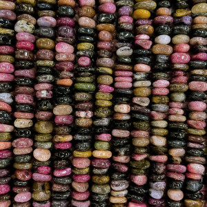 Collier Tourmaline multicolore baroque - 42 cm - Lot de 10 pièces