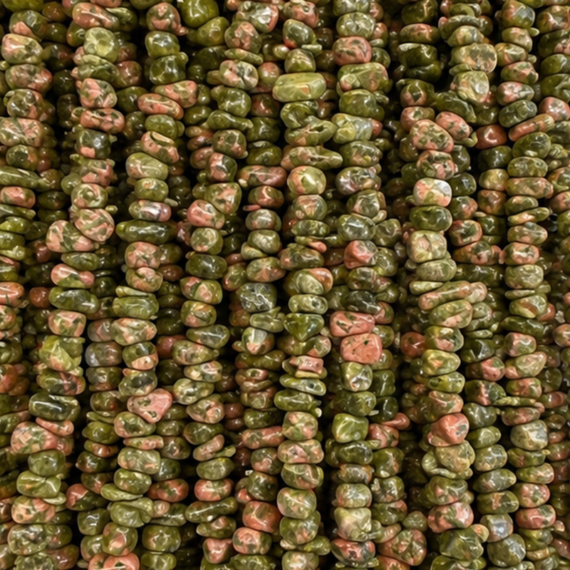 Collier Unakite baroque - 42 cm - Lot de 10 pièces
