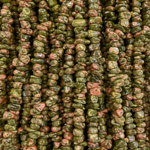 Collier Unakite Baroque – 85 cm – Lot de 10 pièces