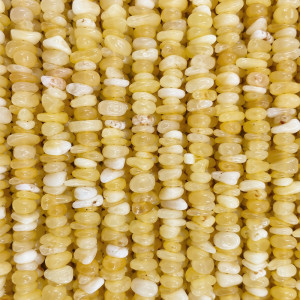 Collier Jade jaune baroque - 42 cm - Lot de 10 pièces