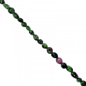 Collier rubis zoïsite grains