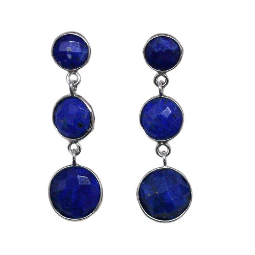 Boucles d'oreilles argent rhodié cabochons