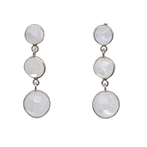 Boucles d'oreilles argent rhodié cabochons