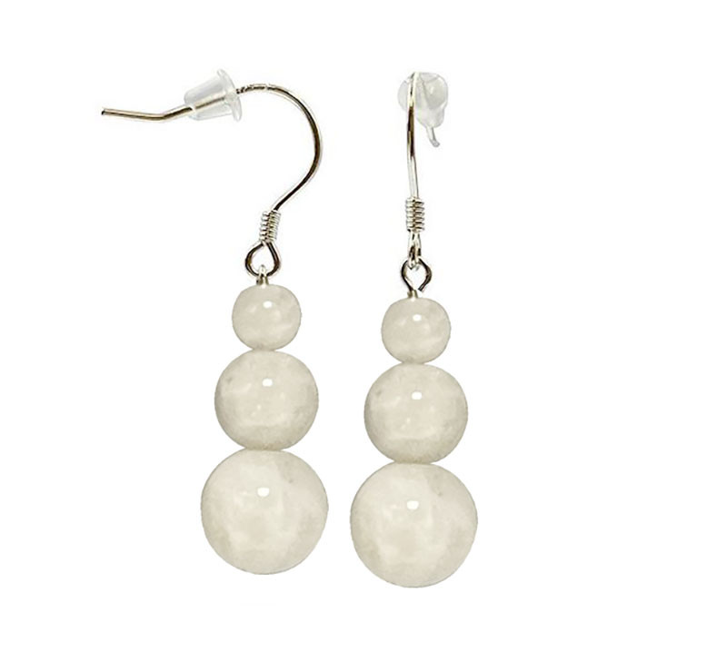 Boucles d'oreilles en argent différentes matières (3 paires)