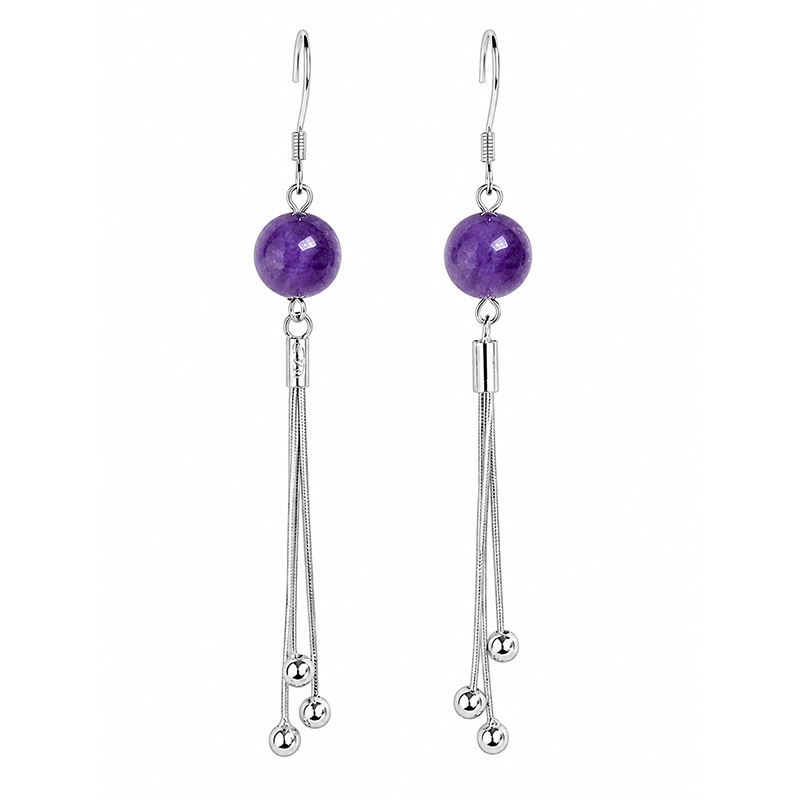 Boucles d'oreilles 8mm, différentes pierres, argent 0.925