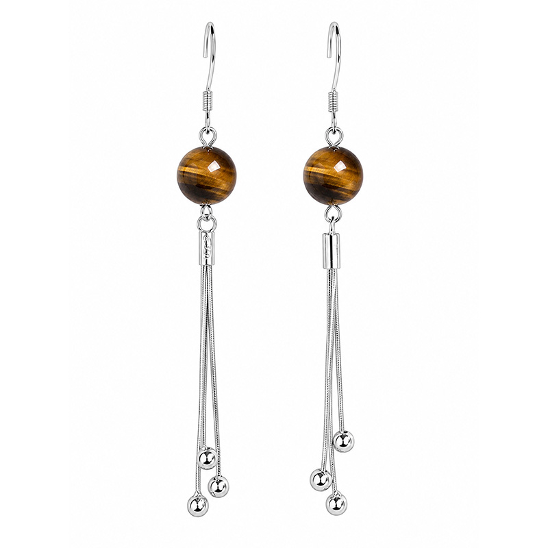 Boucles d'oreilles 8mm, différentes pierres, argent 0.925