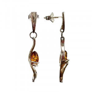 Boucles d'oreilles Ambre de la baltique - Argent 0.925 - La paire