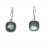 Boucles d'oreilles argent rhodié carré facetté