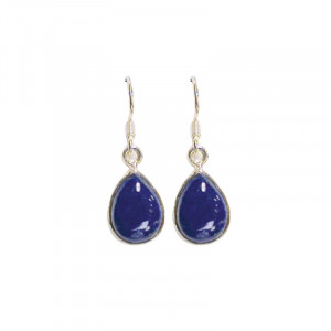 Boucles d'oreilles lapis lazuli goutte argent 0.925