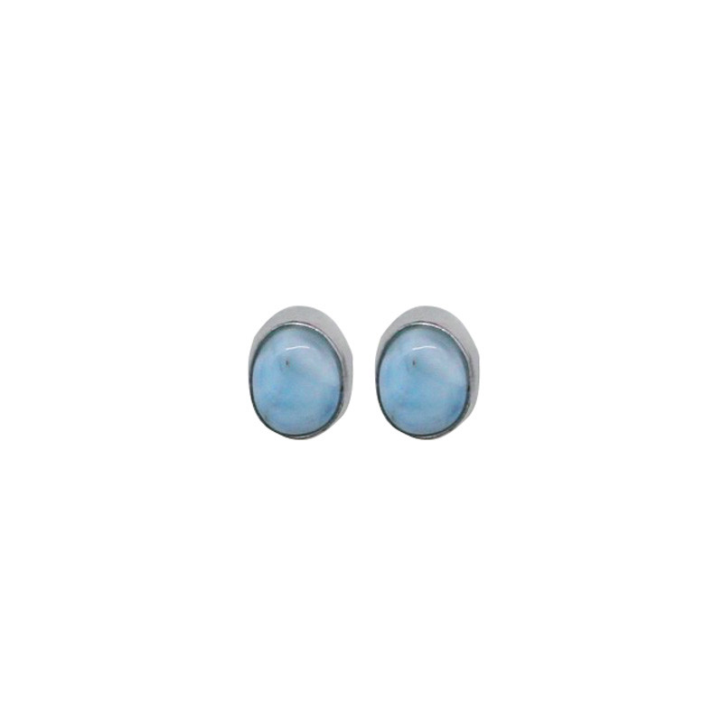 Boucles d'oreilles argent rhodié Larimar - La paire