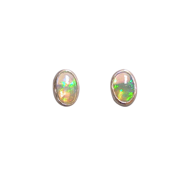 Boucles d'oreilles opale - argent 0.925 - La paire