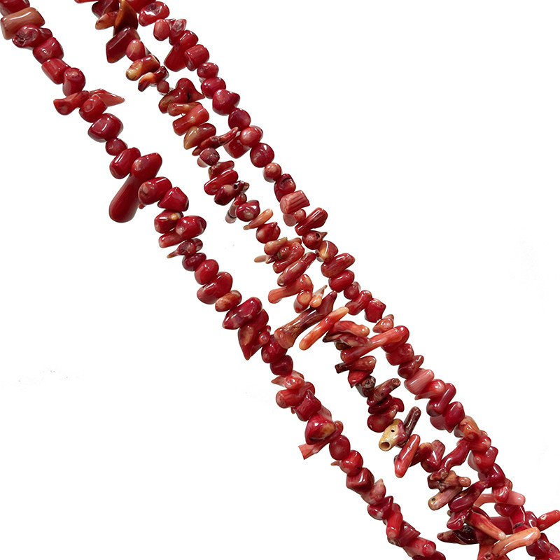 Fils Bambou de mer teinté rouge - Demi branche - 40 cm