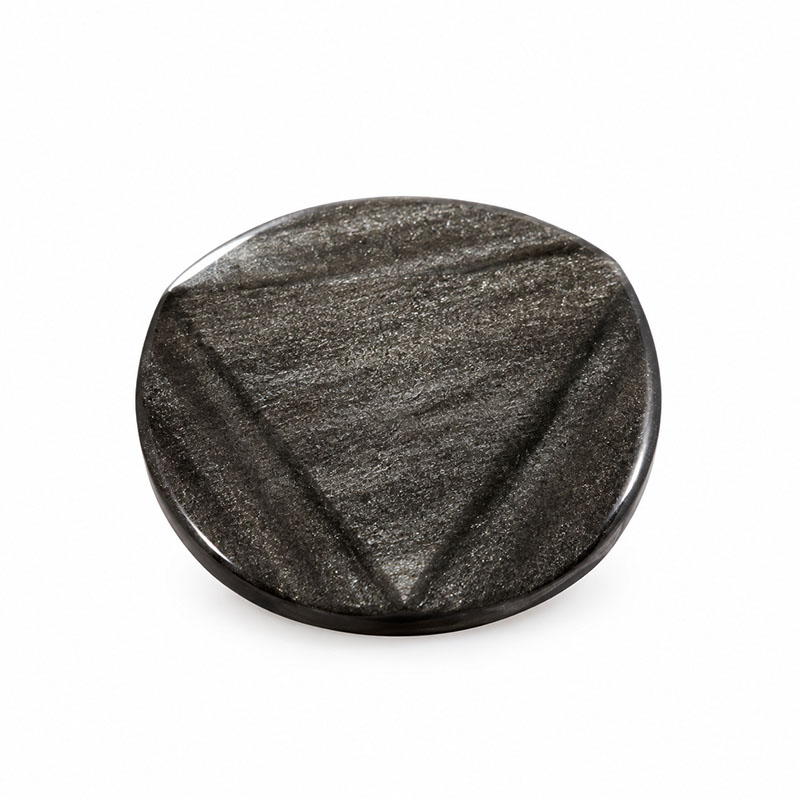 Trikona Feng Shui Obsidienne argentée