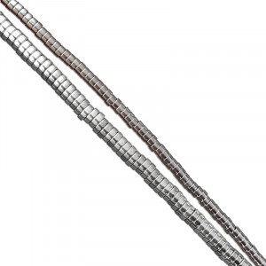 Fil Hématite Galvanisée Argentée 40 cm – Perles Rondelles Plates 4 ou 6 mm