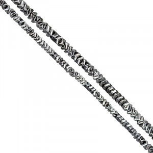Fil Hématite Galvanisée Argentée 40 cm – Perles Triangulaires