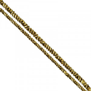 Fil Hématite Galvanisée Dorée 40 cm – Perles Triangulaires