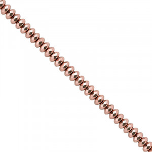 Fil Hématite Galvanisée Rose Gold - 40 cm – Perles Disque Facetté