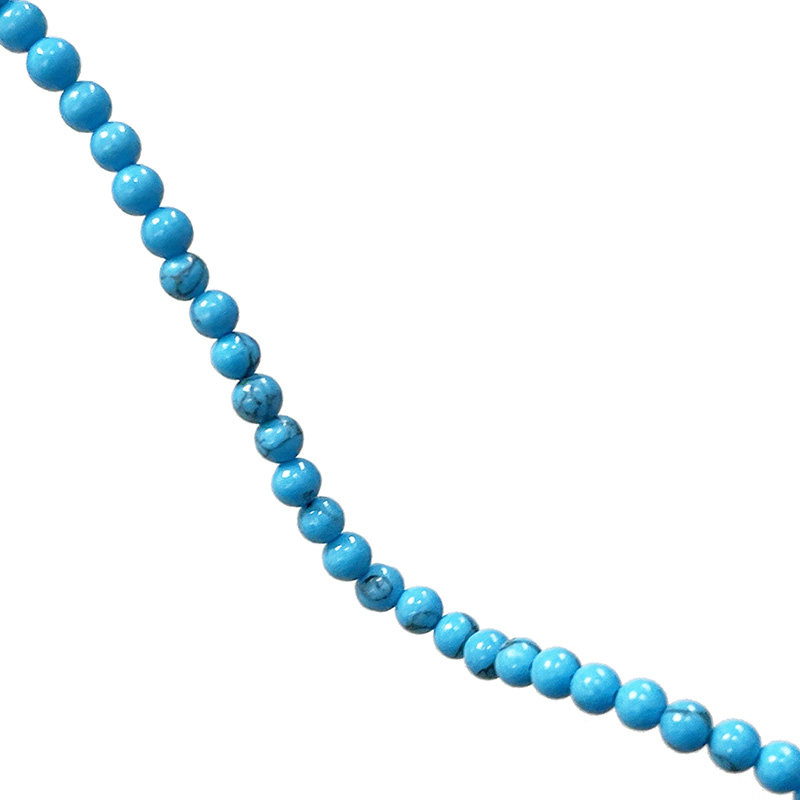 Fil - 4 ou 6 mm - Howlite teintée Turquoise - la pièce