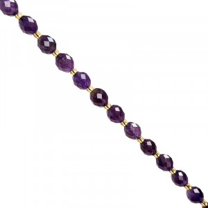 Fil Olive Facettée Améthyste 7,9 x 6,7 mm – 39 cm - La pièce