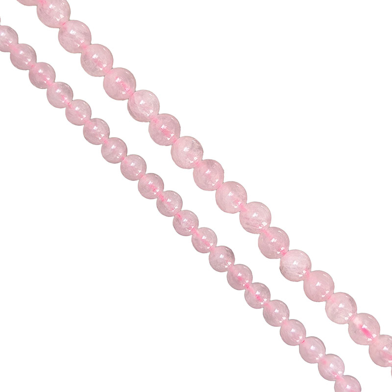 FIL 6 ou 8 mm – 38 cm – Quartz Rose