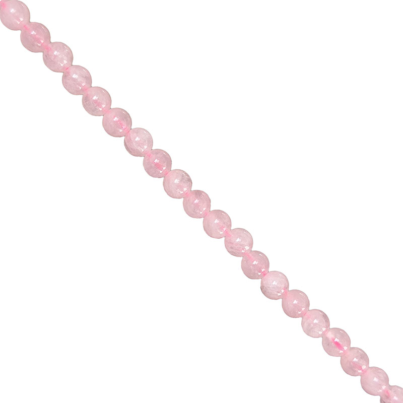 FIL 6 ou 8 mm – 38 cm – Quartz Rose
