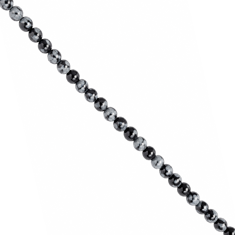 Fil de Perles Obsidienne Mouchetée 4 mm