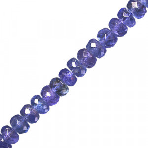Fil tanzanite extra pastilles facettées 3 à 5mm 40cm