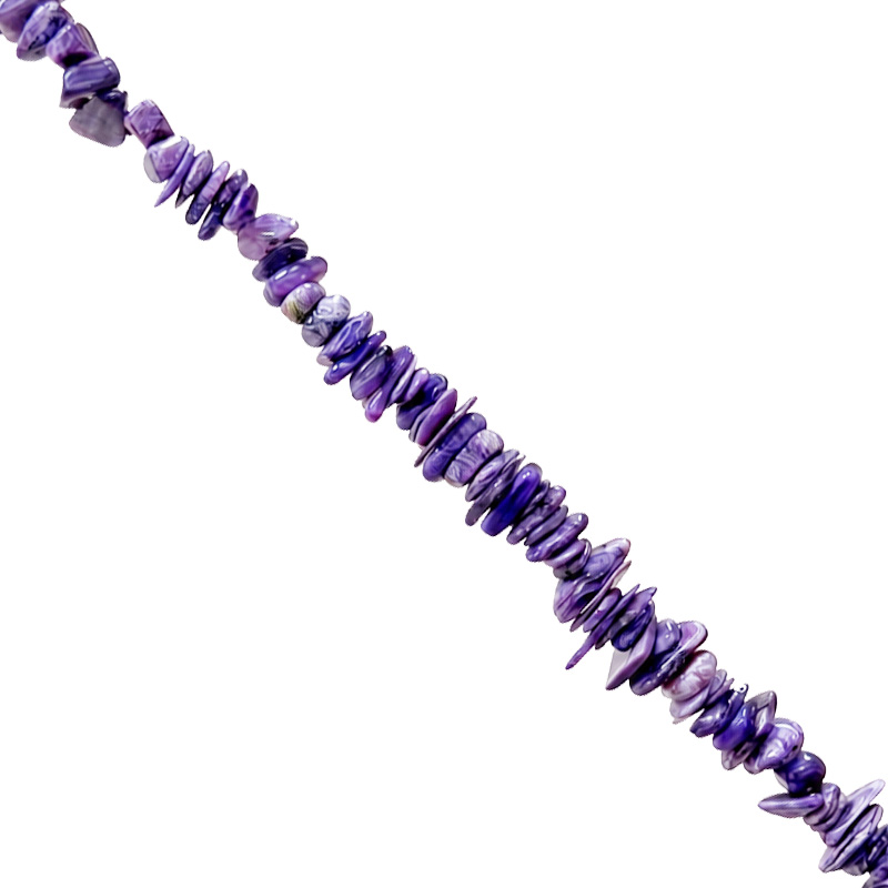 Fil de perles baroques en Charoïte naturelle – 39 cm – 8 x 5 mm - La pièce