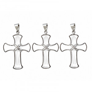 Pendentif croix avec cristal de roche les 3
