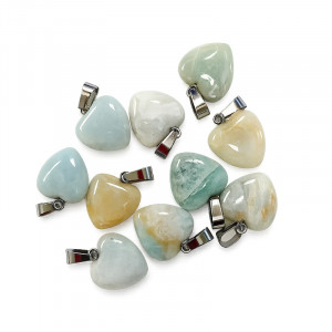 Pendentif Coeur Amazonite 10 pièces