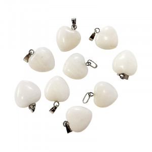 Pendentif Cœur en Aragonite – Lot de 10 pièces
