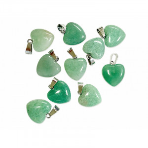 Pendentif Cœurs aventurine - 15 mm - 10 pièces