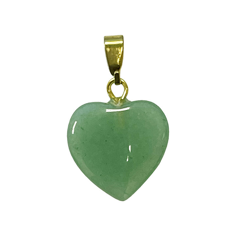 Pendentif Cœurs aventurine - 15 mm - 10 pièces