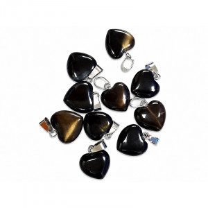 Pendentif cœur onyx Noir - 10 pièces