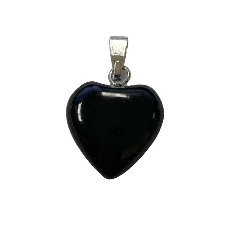 Pendentif cœur onyx Noir - 10 pièces